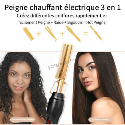 Peigne Electrique Chauffant Lissant à Chaud Lisseur de cheveux7