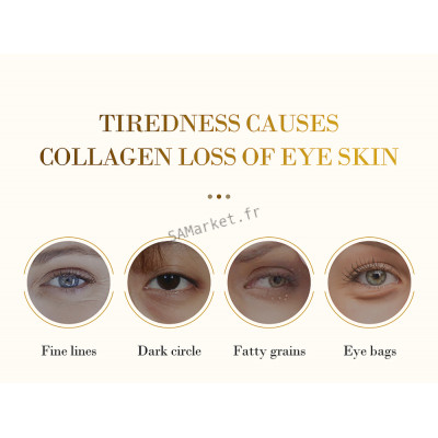 Masque pour les yeux à l'acide hyaluronique 24K patchs oculaires au collagène8