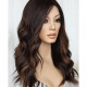 Perruque pour femme cheveux longs look réel et naturels bruns foncés 12