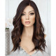 Perruque pour femme cheveux longs look réel et naturels bruns foncés 8