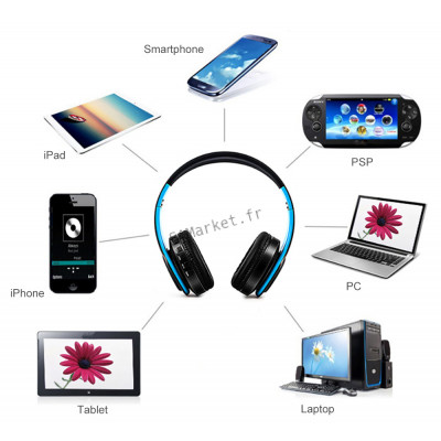 Écouteurs Bluetooth Avec Fonction MP3 Radio FM Téléphone Tablette Iphone Samsung Huawei Casque Audio Stéréo14