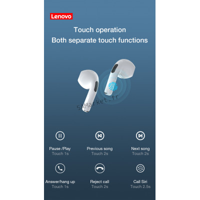 Écouteurs Lenovo Bluetooth 5.0 Étanche Avec Réduction du bruit Microphone Intégré4