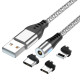 Câble Magnétique Avec Lumière LED USB-C USB TYPE C Recharge de Téléphone Transfert Données Compatible avec iPhone 11 iPhone 12 Pro Max Samsung et Xiaomi11
