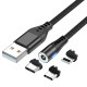 Câble Magnétique Avec Lumière LED USB-C USB TYPE C Recharge de Téléphone Transfert Données Compatible avec iPhone 11 iPhone 12 Pro Max Samsung et Xiaomi8