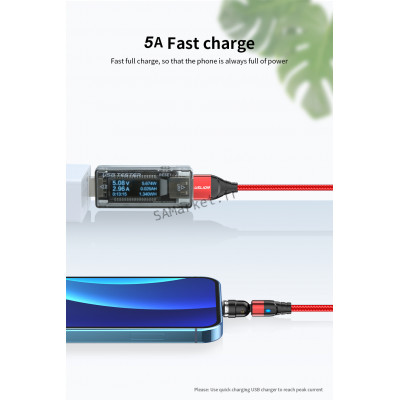 Chargeur Magnétique Câble iOS Micro USB Type C Recharge Rapide Tête Rotative7