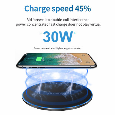 Chargeur sans fil 30W Recharge rapide à Induction iPhone 14 13 12 11 Pro XS Max Mini XR 8 Samsung S22 S21 S20 ETC6