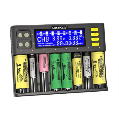 Chargeur Tout Type de Batterie 8 Emplacement 3.7V Li-ion NiMH 1.2V 9V Li-FePO4 3.2V IMR 3.8V 9V pour 18650 26650 21700 26700 AA AAA5