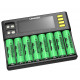 Chargeur Tout Type de Batterie 8 Emplacement 3.7V Li-ion NiMH 1.2V 9V Li-FePO4 3.2V IMR 3.8V 9V pour 18650 26650 21700 26700 AA AAA10