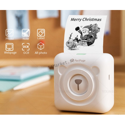 Mini Imprimante Photo Thermique Bluetooth Portable Tout-en-Un Photo Etiquette Reçu Fonction avec Prise en Charge du Câble USB pour Android iOS Smartphone Windows2