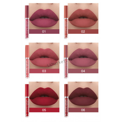 Paquet de 6 Rouge à Lèvres Longue durée Lipstick Liquide Ultra Mat Velours Brillant6