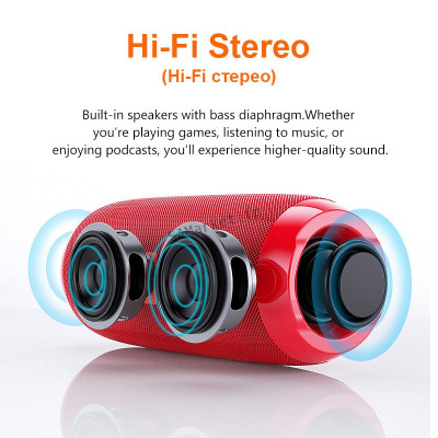 Enceinte Bluetooth Stéréo Surround Haut-parleurs Portables Étanche Avec Lecteur Carte Mémoire TF et Radio FM10