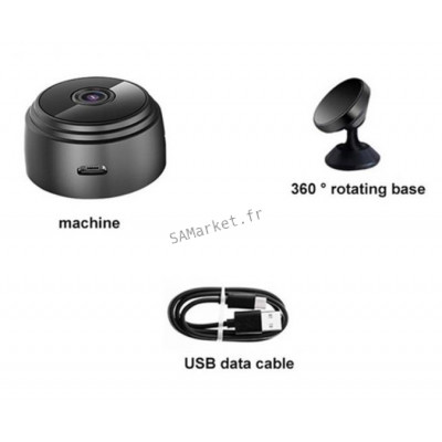 Mini Caméra Espion Surveillance Magnétique Wifi Détection Alarme Vision Nocturne8