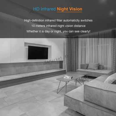 Mini Caméra Surveillance Wifi Sans Fil Discrète HD Avec Vision Nuit Nocturne6