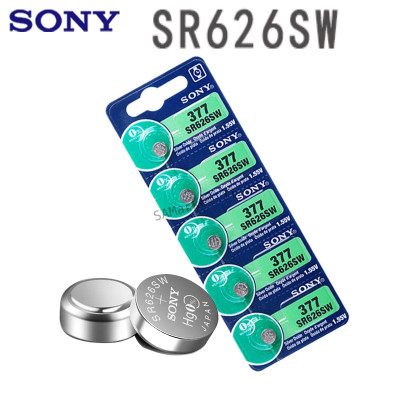 Pack de 5 Piles Sony Made In Japan 1.55V AG4 377A 377 LR626 SR626SW SR66 LR662