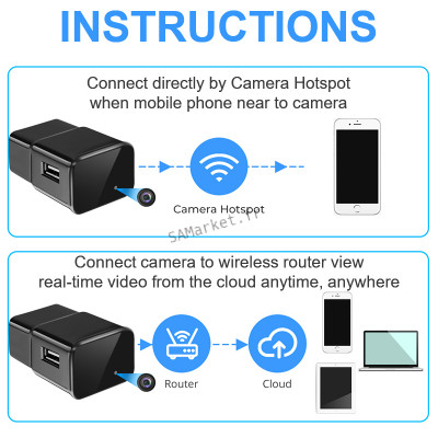 Caméra Caché Espion de Surveillance dans Chargeur USB Téléphone Portable Enregistrement Vision Directe A Distance6