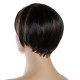 Perruque synthétique courte avec frange 30cm cheveux bruns noirs pour femmes afro fête soirée13