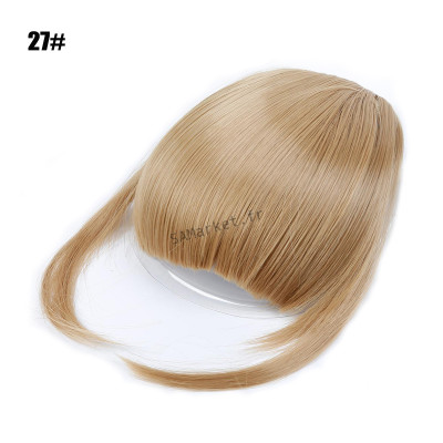 Frange courte droite Extension de cheveux naturels synthétiques avec Clip18