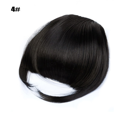 Frange courte droite Extension de cheveux naturels synthétiques avec Clip16