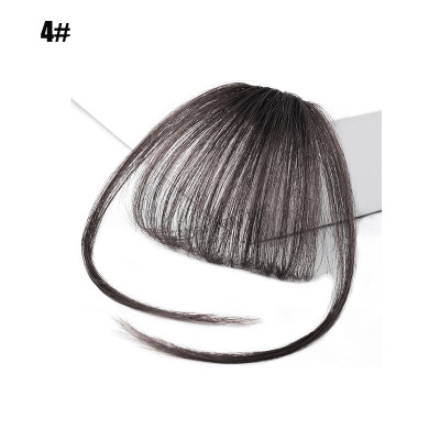 Frange courte droite Extension de cheveux naturels synthétiques avec Clip9