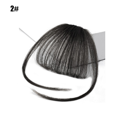 Frange courte droite Extension de cheveux naturels synthétiques avec Clip7