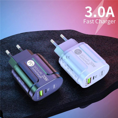 Chargeur Charge rapide adaptateur USB 20W 2 Port USB PLUS Type C5
