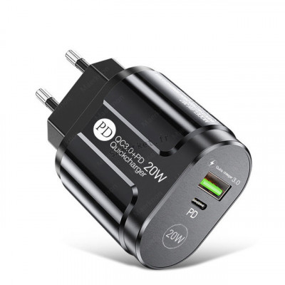 Chargeur Charge rapide adaptateur USB 20W 2 Port USB PLUS Type C2