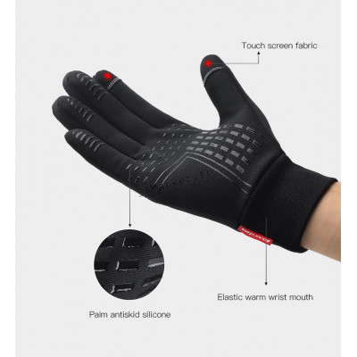 Gants antidérapants tactile Smartphone Unisex Coupe Vent hiver polaire chauds de cyclisme8