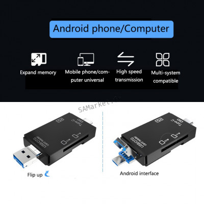 Adaptateur USB Lecteur carte mémoire compatible android pc mac smartphone OTG multifonction13