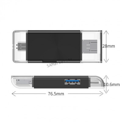 Adaptateur USB Lecteur carte mémoire compatible android pc mac smartphone OTG multifonction5