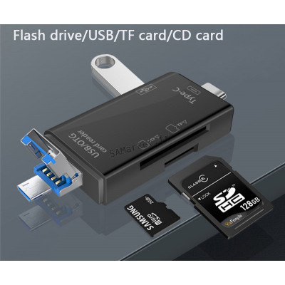 Adaptateur USB Lecteur carte mémoire compatible android pc mac smartphone OTG multifonction2