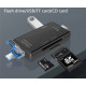 Adaptateur USB Lecteur carte mémoire compatible android pc mac smartphone OTG multifonction16