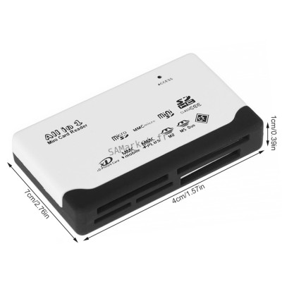 Lecteur de carte mémoire externe USB MicroSD, MMC Micro, MiniSD, SD HC, XD Card, MMC, MMC+, M2, MS Duo, CF7