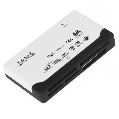 Lecteur de carte mémoire externe USB MicroSD, MMC Micro, MiniSD, SD HC, XD Card, MMC, MMC+, M2, MS Duo, CF2