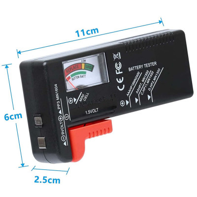 Testeur de batterie LCD compatible pile AA/AAA/9V/1.5V7