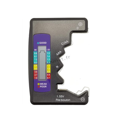 Testeur de batterie LCD compatible pile AA/AAA/9V/1.5V6
