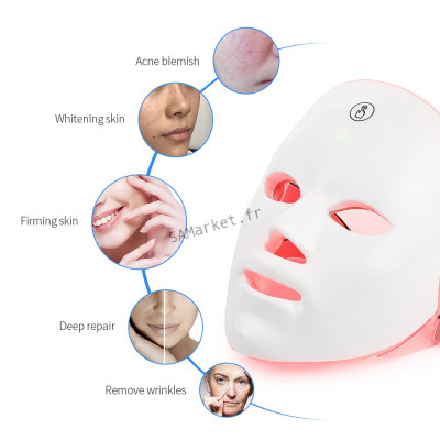 Masque électronique de lifting visage avec 7 mode de photothérapie photons rajeunissement de la peau anti-acné suppression des rides masque de soins pour la peau éclaircissant14