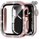 Coque de protection Apple Watch avec verre anti-choc quartz strass brillant79