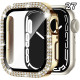 Coque de protection Apple Watch avec verre anti-choc quartz strass brillant77