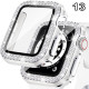 Coque de protection Apple Watch avec verre anti-choc quartz strass brillant63