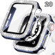 Coque de protection Apple Watch avec verre anti-choc quartz strass brillant70