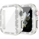 Coque de protection Apple Watch avec verre anti-choc quartz strass brillant44