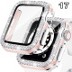 Coque de protection Apple Watch avec verre anti-choc quartz strass brillant67