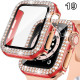 Coque de protection Apple Watch avec verre anti-choc quartz strass brillant69