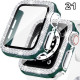 Coque de protection Apple Watch avec verre anti-choc quartz strass brillant71