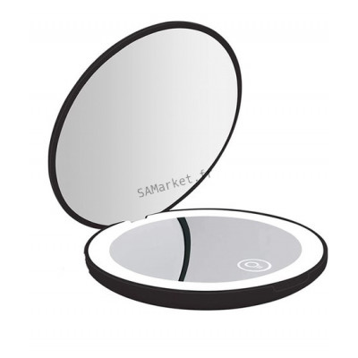 Miroir double de maquillage lumineux portable autonomie 5 heures rechargeable grossissement  1x à 10x4