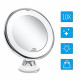 Miroir de Maquillage lumineux avec écran tactile rechargeable grossissement du visage x10 avec ventouse pour accroche support mural 9