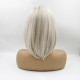 Perruque courte femme blond blonde look authentique et naturel avec frange cheveux synthétiques résiste à la chaleur13