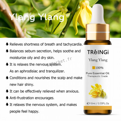 Huiles essentielles 10ml jasmin lavande vanille arbre a thé menthe et autres parfums aux choix8