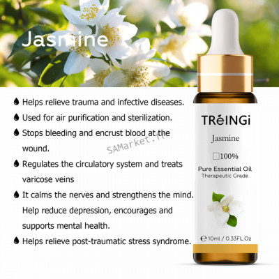 Huiles essentielles 10ml jasmin lavande vanille arbre a thé menthe et autres parfums aux choix3
