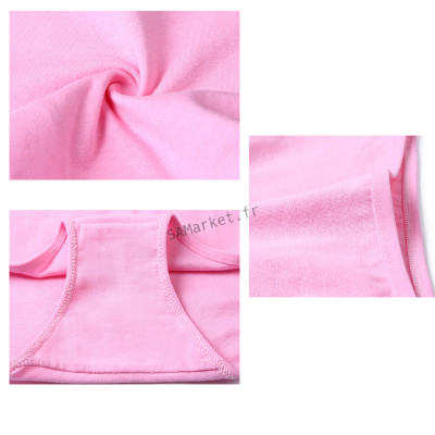 Paquet de 7 culotte unicolore couleurs unies en cotton et spandex pour femme fille 3